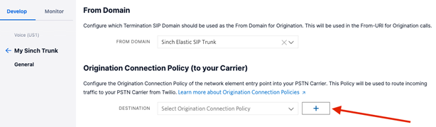 create origination connection policy