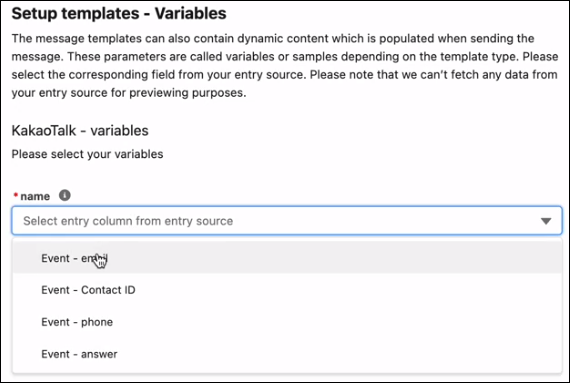 Populate variables