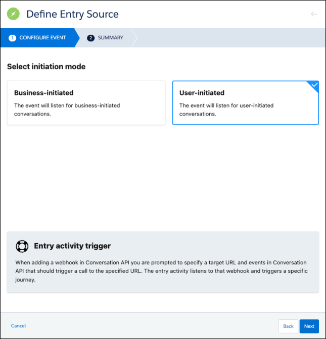 Omni Entry select user-initiated