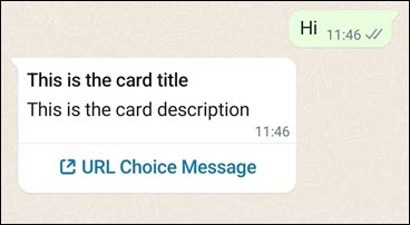 Single Choice Url Card Message