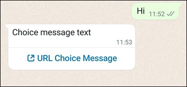 Single Choice Url Choice Message