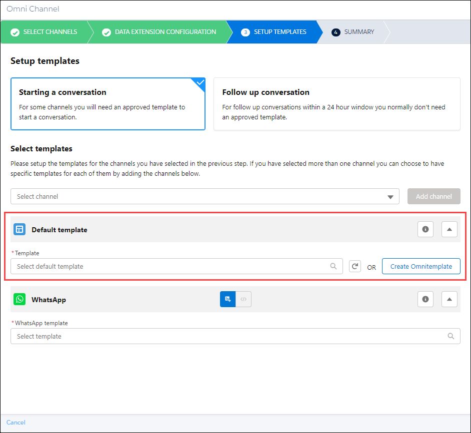 Omni Channel default template